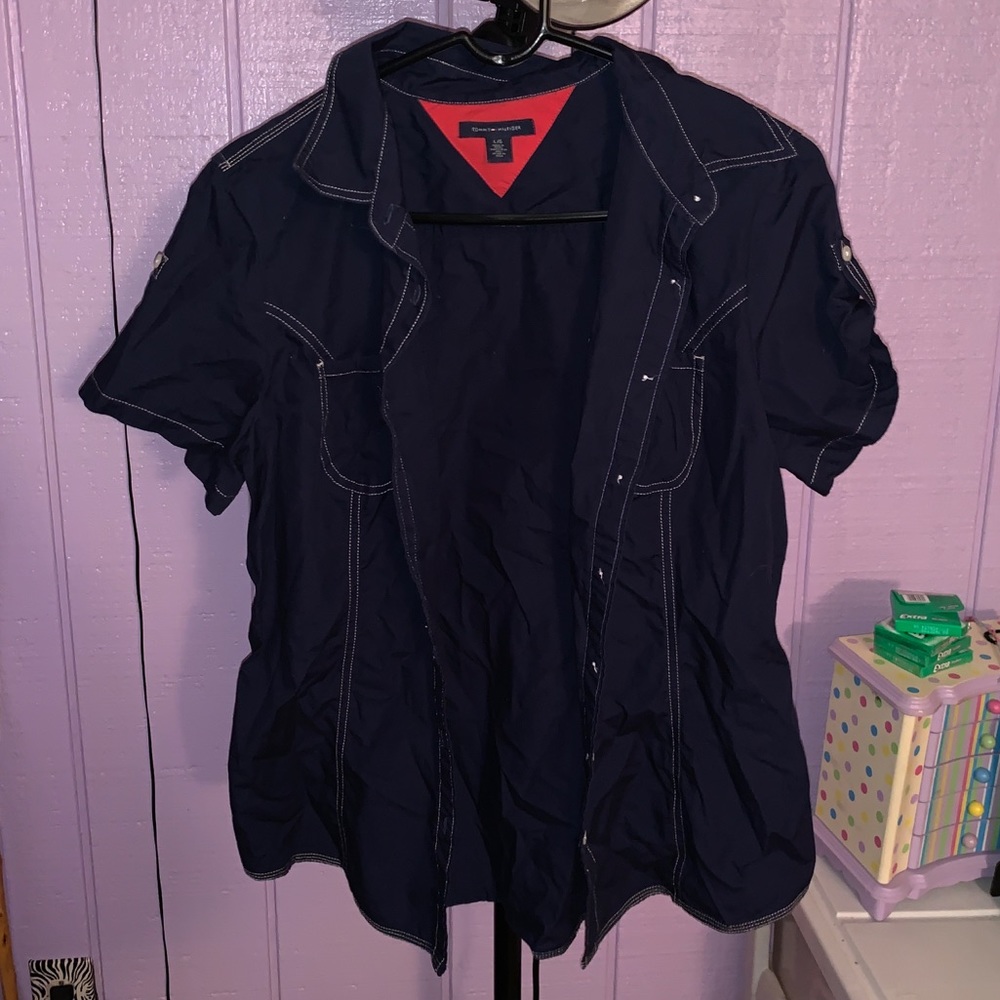 tommy hilfiger button-up short-sleeve